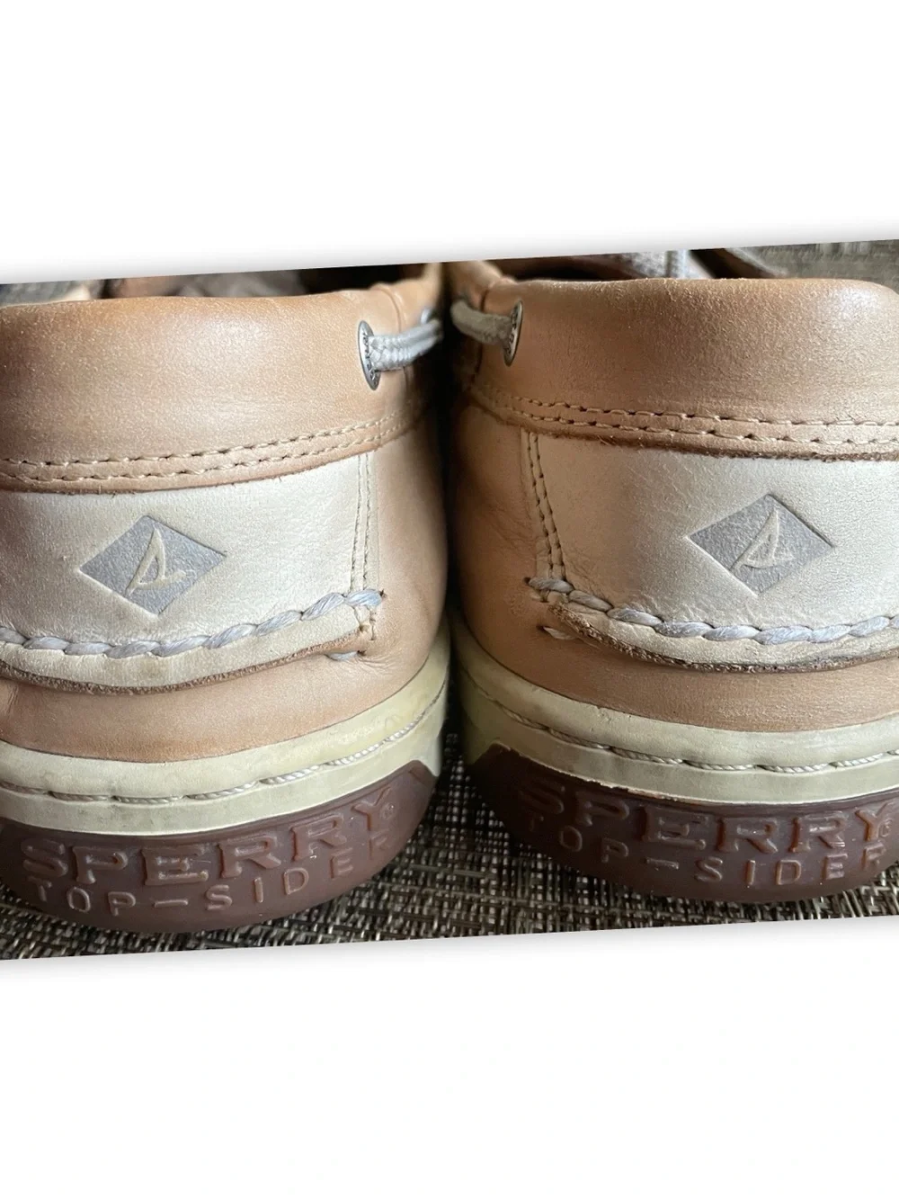 Sperry Top-Sider Men’s Tan Leather Mesh Boat Shoes Size 13M Comfort Casual